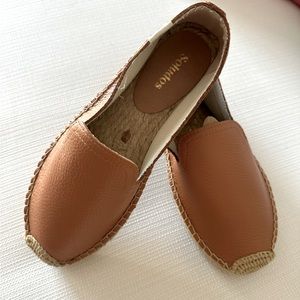 Soludos Platform Smoking Slipper - Camel Leather - 6.5 - NWT (box)
